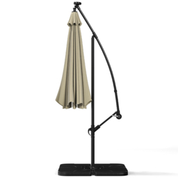 Living and Home Black Cantilever Parasol with Cross Base and Square Base 3m - White - Wilko - thumbnail 5