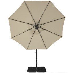 Living and Home Black Cantilever Parasol with Cross Base and Square Base 3m - White - Wilko - thumbnail 4