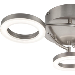 Cosylyte Juni 3 Ring Matt Nickel LED Flush Ceiling Light - Size: 11.5 x 37.5 x 41cm - Silver - Wilko - thumbnail 5