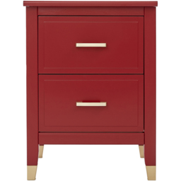 Palazzi 2 Drawer Red Wide Bedside Table - Wilko - thumbnail 4