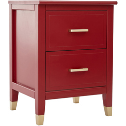 Palazzi 2 Drawer Red Wide Bedside Table - Wilko - thumbnail 3