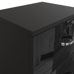 FWStyle Chilton 2 Drawer Black Gloss Bedside Table - Wilko - thumbnail 5