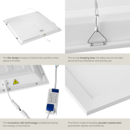 tectake Lucerna 36W 3000K Ultra Slim Warm White LED Panel Light 62 x 62cm - Size: 3.4 x 62 x 62cm - Wilko - thumbnail 5