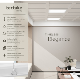 tectake Lucerna 36W 3000K Ultra Slim Warm White LED Panel Light 62 x 62cm - Size: 3.4 x 62 x 62cm - Wilko - thumbnail 7