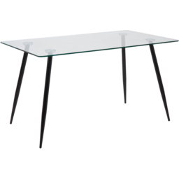 Florence Wilma 4 Seater Glass Top Dining Table - Black - Furniture To Go - Wilko - thumbnail 3