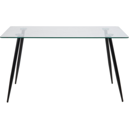 Florence Wilma 4 Seater Glass Top Dining Table - Black - Furniture To Go - Wilko - thumbnail 4