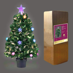 Shatchi Baubles and Stars Fibre Optic Artificial Christmas Tree 3ft - Green - Wilko - thumbnail 5