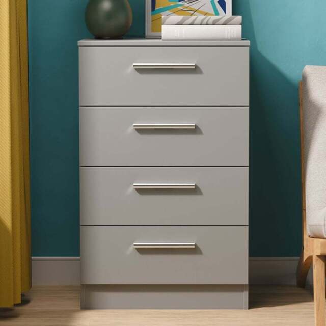 Crowndale Contrast 4 Drawer Dusk Grey Midi Chest of Drawers Ready Assembled - Wilko - image 1