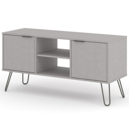 Augusta 2 Door Grey Flat Screen TV Unit - Size: 39 x 114 x 57cm - Wilko - thumbnail 3
