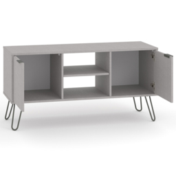 Augusta 2 Door Grey Flat Screen TV Unit - Size: 39 x 114 x 57cm - Wilko - thumbnail 5
