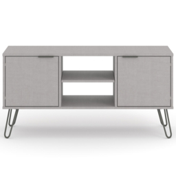 Augusta 2 Door Grey Flat Screen TV Unit - Size: 39 x 114 x 57cm - Wilko - thumbnail 6