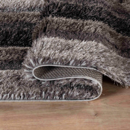 Desire Rug Modern Grey Bordered Shimmer Soft Shaggy Area Rug 80 x 150cm - Desire Rugs - Wilko - thumbnail 4