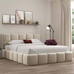 DS Living Ovella Super King Size Cream Cubed Bed Frame - Wilko - thumbnail 1
