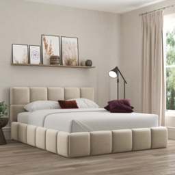 DS Living Ovella Super King Size Cream Cubed Bed Frame - Wilko - thumbnail 5