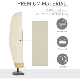 Outsunny White Deluxe Outdoor Parasol Cover - Size: 2m - Cream - Wilko - thumbnail 6