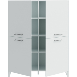 Florence Sali 4 Door Light Grey Highboard - Size: 138.6 x 109.9 x 41.1cm - Wilko - thumbnail 6