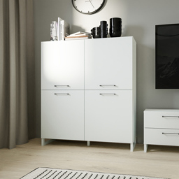 Florence Sali 4 Door Light Grey Highboard - Size: 138.6 x 109.9 x 41.1cm - Wilko - thumbnail 7