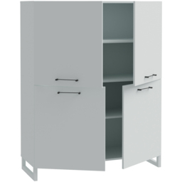 Florence Sali 4 Door Light Grey Highboard - Size: 138.6 x 109.9 x 41.1cm - Wilko - thumbnail 5