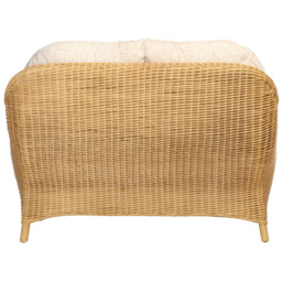 Desser Furniture Centurion 2 Seater Natural Rattan and Cotton Cream Sofa - Brown - Wilko - thumbnail 5