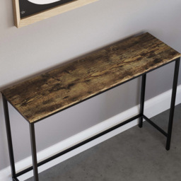 Vida Designs Brooklyn Dark Wood Industrial Console Table - Size: 30 x 100 x 74cm - Brown - Wilko - thumbnail 6