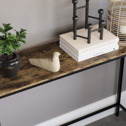 Vida Designs Brooklyn Dark Wood Industrial Console Table - Size: 30 x 100 x 74cm - Brown - Wilko - thumbnail 5