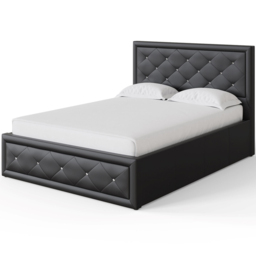 GFW Hollywood Double Black Gas End Lift Ottoman Bed with Buttoned Headboard - Wilko - thumbnail 7