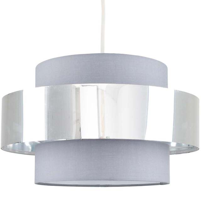 ValueLights Matildo Grey and Chrome Halo Pendant Shade - Size: 15 x 21 x 15cm - Wilko - image 1