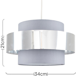 ValueLights Matildo Grey and Chrome Halo Pendant Shade - Size: 15 x 21 x 15cm - Wilko - thumbnail 7