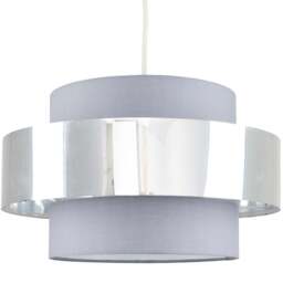 ValueLights Matildo Grey and Chrome Halo Pendant Shade - Size: 15 x 21 x 15cm - Wilko
