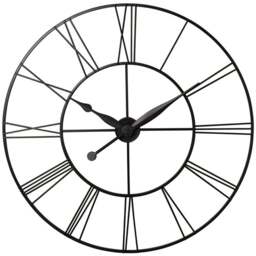 Living and Home Dark Grey Large Vintage Cut Out Metal Wall Clock 60cm - Size: 60 x 62 x 5cm - Charcoal Grey - Wilko - thumbnail 1