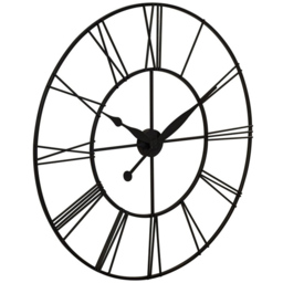 Living and Home Dark Grey Large Vintage Cut Out Metal Wall Clock 60cm - Size: 60 x 62 x 5cm - Charcoal Grey - Wilko - thumbnail 4