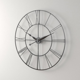 Living and Home Dark Grey Large Vintage Cut Out Metal Wall Clock 60cm - Size: 60 x 62 x 5cm - Charcoal Grey - Wilko - thumbnail 6