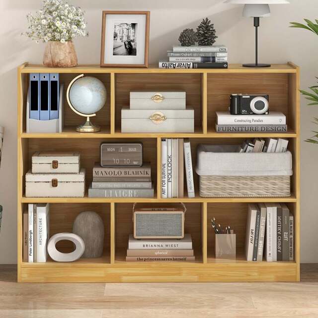 Costway 8 Cube Yellow Wooden Bookcase - Size: 8 Shelf - Wilko - image 1