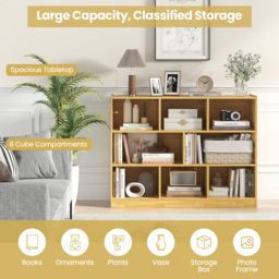 Costway 8 Cube Yellow Wooden Bookcase - Size: 8 Shelf - Wilko - thumbnail 6