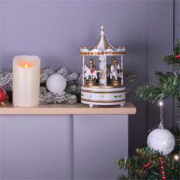 St Helens White Xmas Carousel Music Box - Size: 230 x 140 x 140cm - Wilko - thumbnail 6