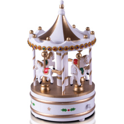 St Helens White Xmas Carousel Music Box - Size: 230 x 140 x 140cm - Wilko - thumbnail 4