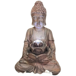 Tranquillity Andaman Oriental LED Water Feature - Size: 48 x 30 x 28cm - Grey - Wilko