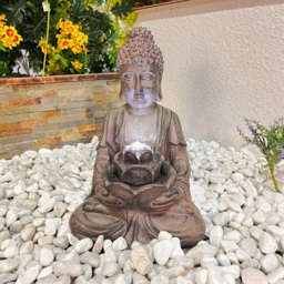 Tranquillity Andaman Oriental LED Water Feature - Size: 48 x 30 x 28cm - Grey - Wilko - thumbnail 3