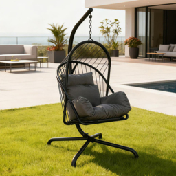 Apollo Hanging Chair Black - Outdoor Essentials - Wilko - thumbnail 7