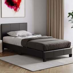 VIDA DESIGNS Lisbon Single Black Faux Leather Bed Frame - Wilko