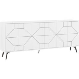 Dune 6 Door White Console Table - Size: 77.4 x 183.8 x 35cm - Decortie - Wilko - thumbnail 3