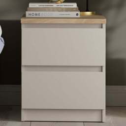Florence Naia 2 Drawer Cashmere Jackson Hickory Bedside Table - Brown - Furniture To Go - Wilko - thumbnail 1