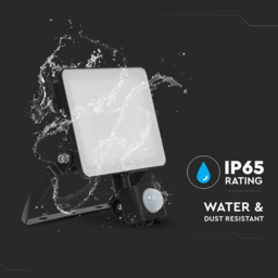 V-TAC 30W Black Cool White LED Floodlight with PIR Sensor - Size: 22.4 x 18.4 x 8.8cm - Wilko - thumbnail 7