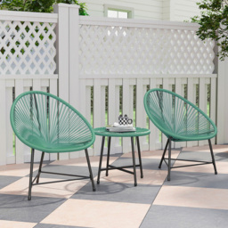 Outsunny 2 Seater Green Rattan Acapulco Garden Bistro Set - Wilko - thumbnail 1