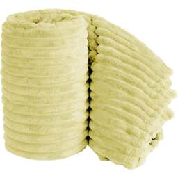 Velosso Bellissima Lemon Plush Throw 200 x 240cm - Size: 200 x 240 x 1cm - Wilko