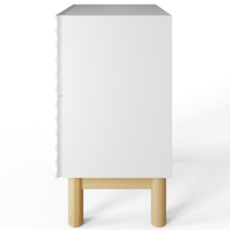 GFW Karla 2 Drawer White Ribbed Bedside Table - Wilko - thumbnail 6