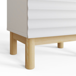 GFW Karla 2 Drawer White Ribbed Bedside Table - Wilko - thumbnail 7