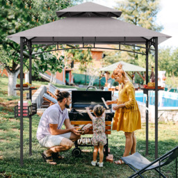 Costway 2.4 x 1.5m Grey 2 Tier Outdoor Grill Gazebo - Size: 150 x 29 x 23cm - Wilko - thumbnail 5