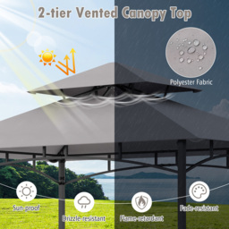 Costway 2.4 x 1.5m Grey 2 Tier Outdoor Grill Gazebo - Size: 150 x 29 x 23cm - Wilko - thumbnail 6