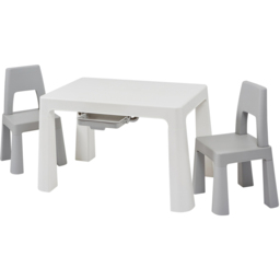 Liberty House Toys Grey and White Kids Height Adjustable Table and Chairs - Size: 49-54 x 50 x 78cm - Wilko - thumbnail 3